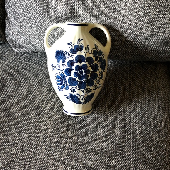 Delft Blauw Other - Deflt Blauw Distel Handpainted Floral Ceramic Vase